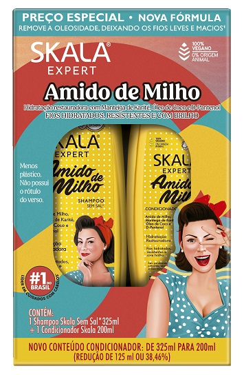 KIT SH 325ML + COND 200ML SKALA EXPERT AMIDO DE MILHO 0