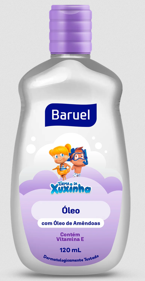 ÓLEO CORPORAL INFANTIL AMÊNDOAS TURMA DA XUXINHA BARUEL FRASCO 120ML