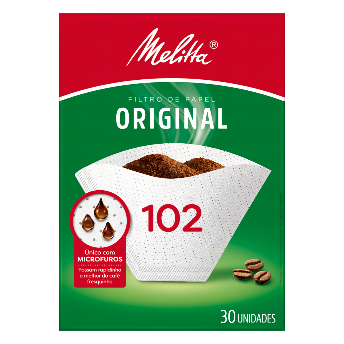 FILTRO DE PAPEL ORIGINAL MELITTA 102 CAIXA 30 UNIDADES