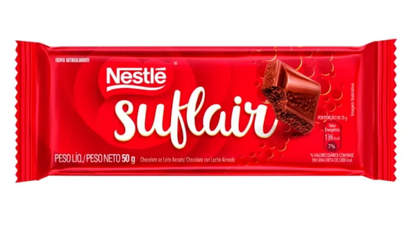 CHOCOLATE AO LEITE AERADO SUFLAIR PACOTE 50G 0