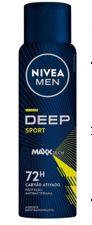 ANTITRANSPIRANTE AEROSSOL CARVÃO ATIVADO SPORT NIVEA MEN DEEP 150ML SPRAY