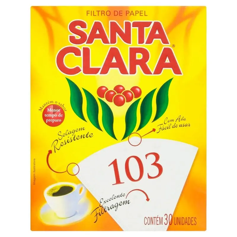FILTRO DE PAPEL SANTA CLARA 103 CAIXA 30 UNIDADES
