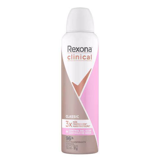 ANTITRANSPIRANTE AEROSSOL CLASSIC REXONA CLINICAL 150ML SPRAY