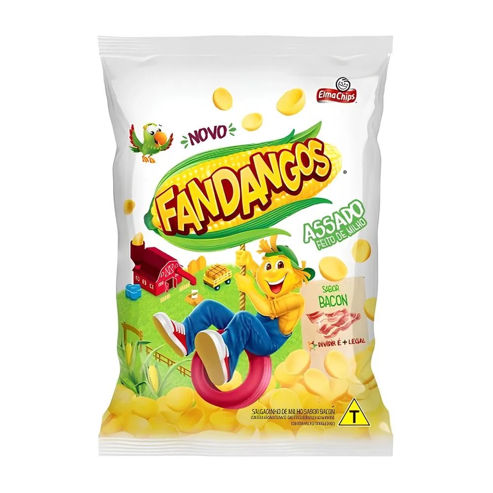 SALGADINHO DE MILHO BACON ELMA CHIPS FANDANGOS PACOTE 35G 0