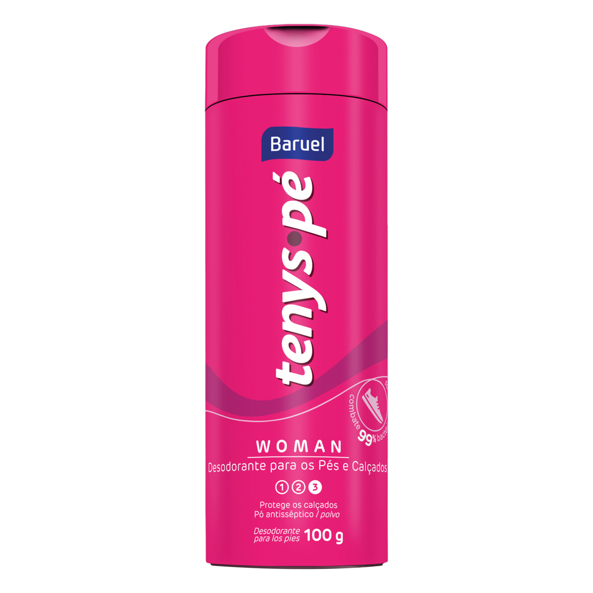 DESODORANTE PÓ PARA OS PÉS BARUEL TENYS PÉ WOMAN FRASCO 100G