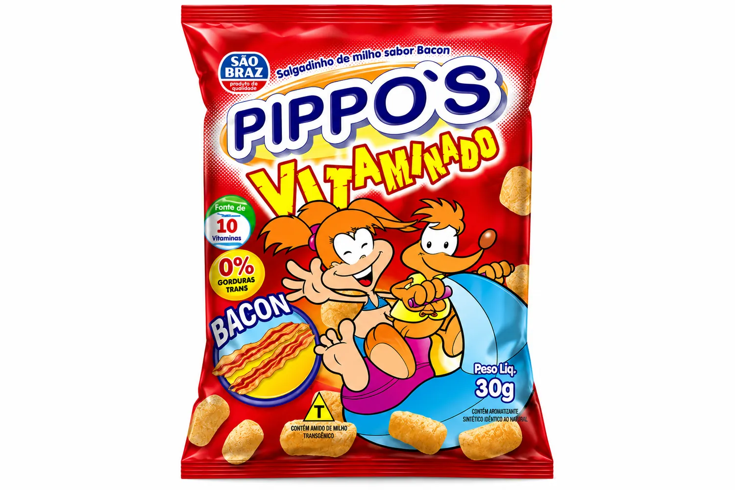 SALGADINHO PIPOCA PIPPOS BACON 30G