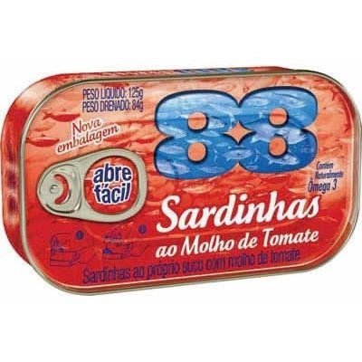 SARDINHA COM MOLHO DE TOMATE 88 LATA 75G