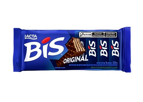 WAFER RECHEIO E COBERTURA CHOCOLATE LACTA BIS PACOTE 100,8G