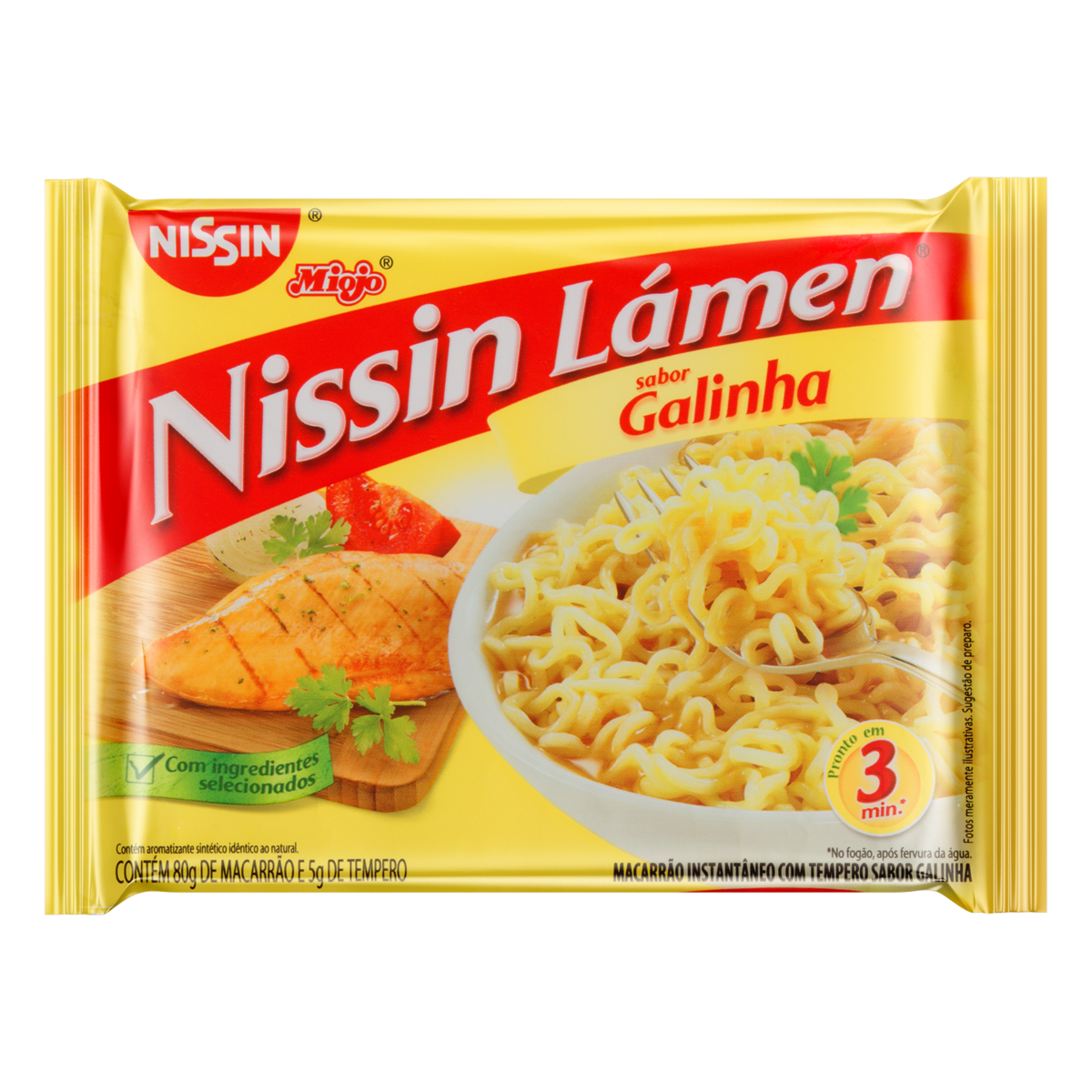 MACARRÃO INSTANTÂNEO LÁMEN GALINHA NISSIN MIOJO PACOTE 85G