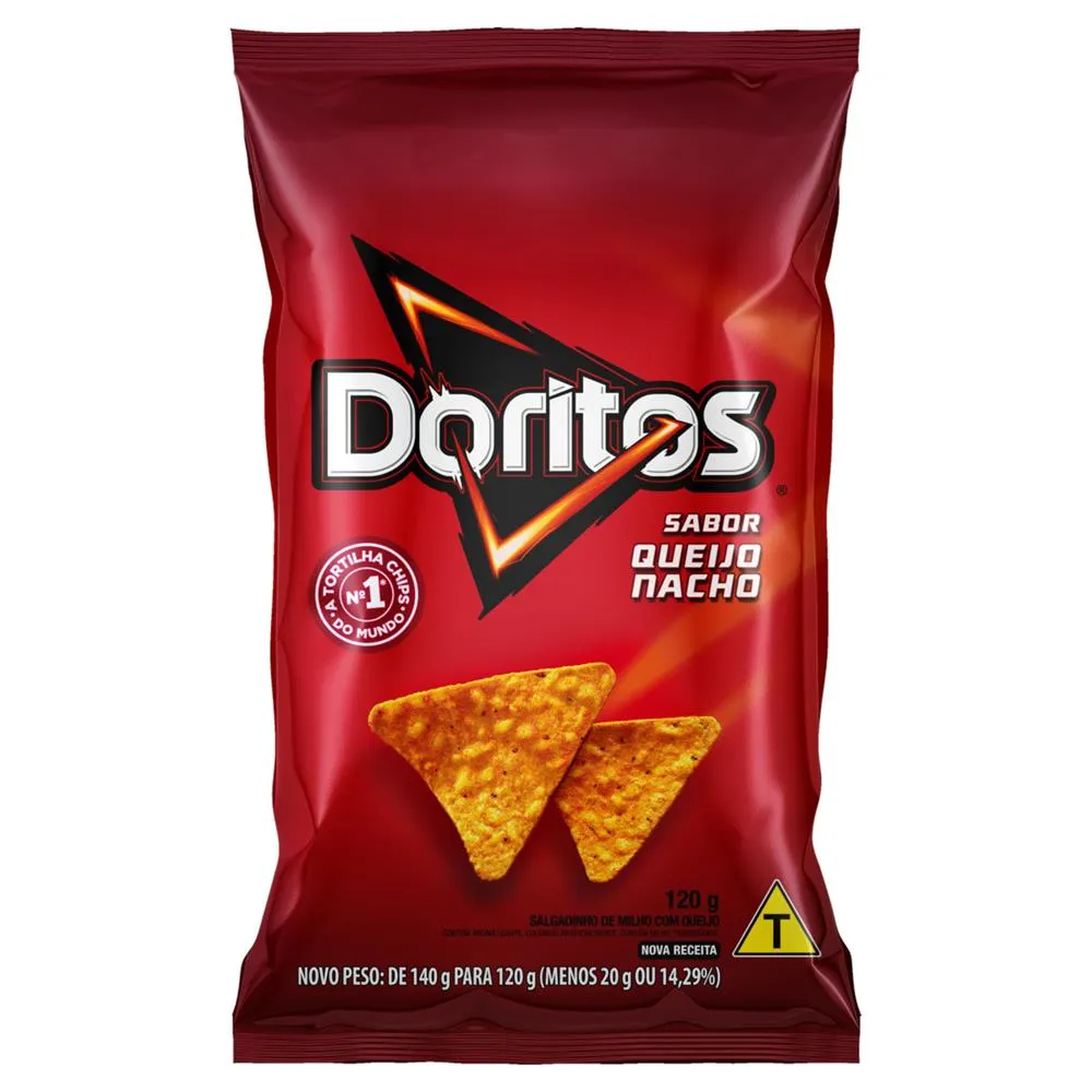 SALGADINHO DE MILHO QUEIJO NACHO DORITOS PACOTE 120G