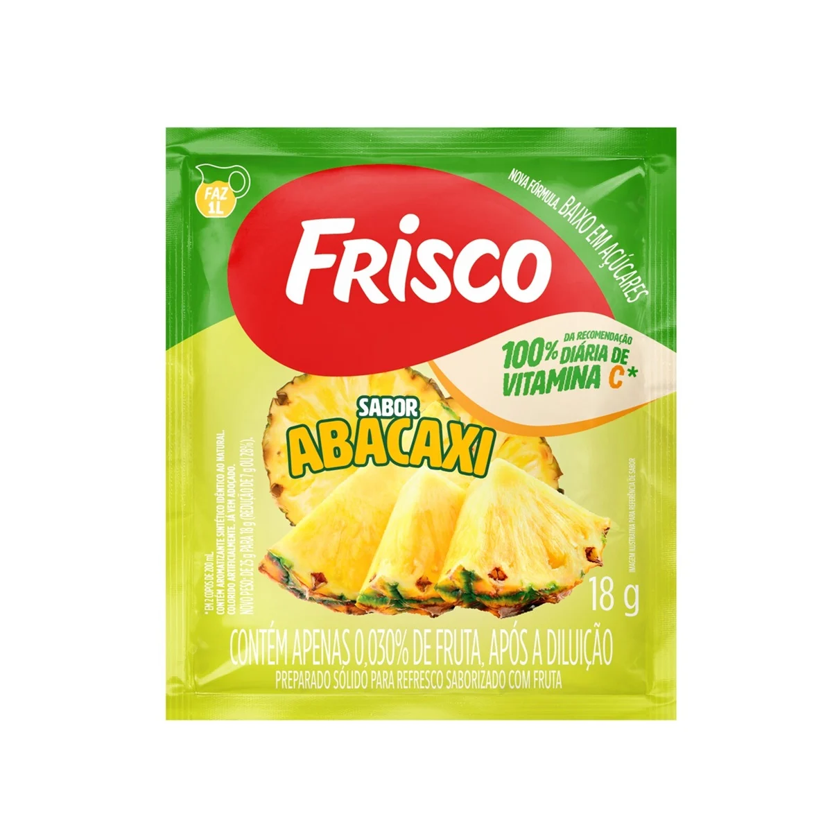REFRESCO EM PÓ ABACAXI FRISCO PACOTE 18G