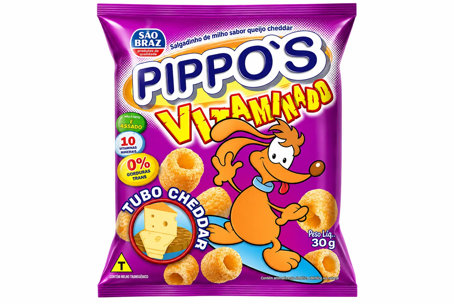 SALGADINHO PIPPOS CHEDDAR 30G — imagem 1