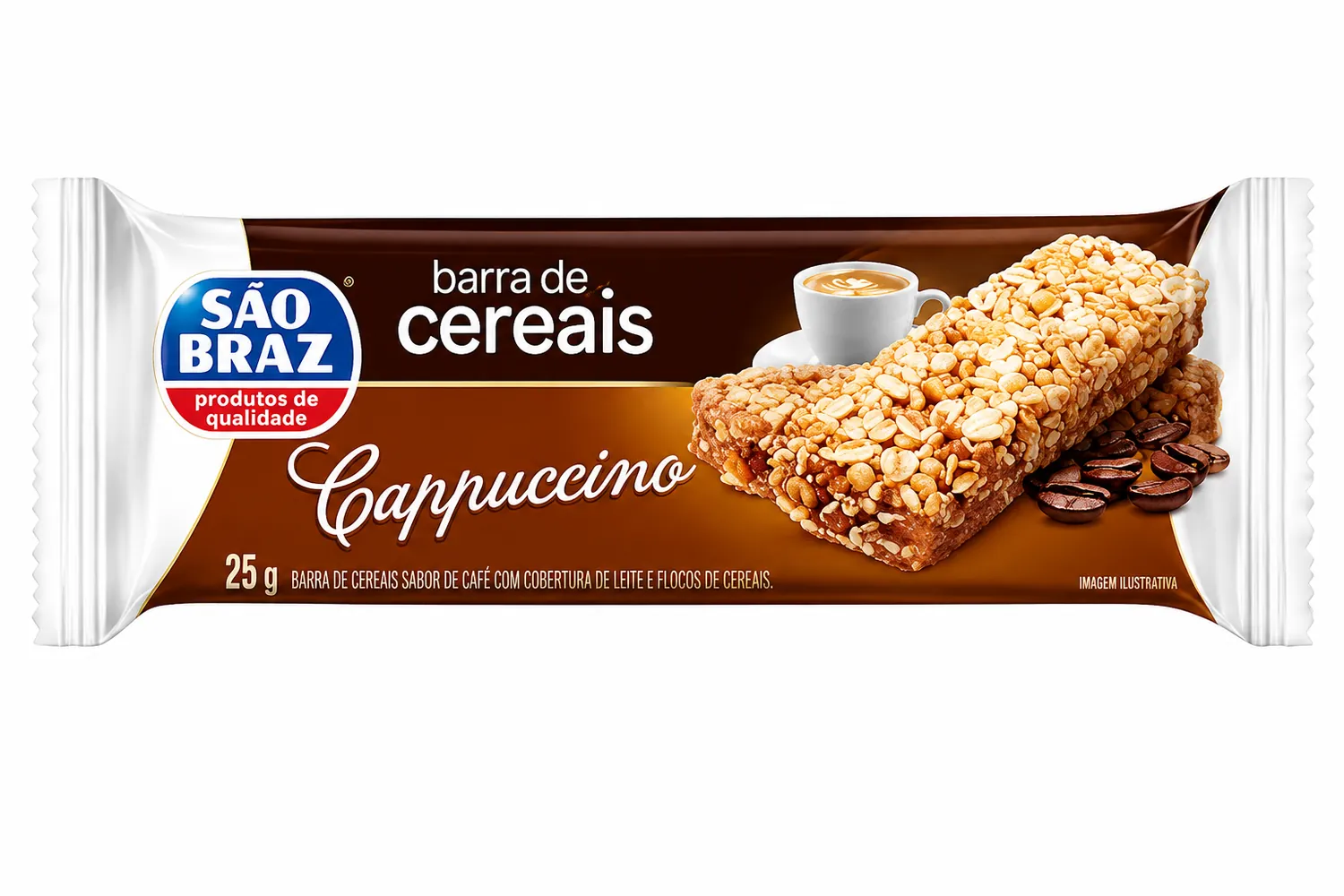 BARRA DE CEREAL CAPPUCCINO 25G SÃO BRAZ