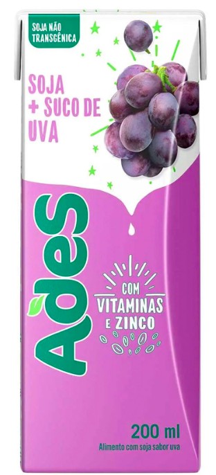 BEBIDA À BASE DE SOJA UVA ADES CAIXA 200ML