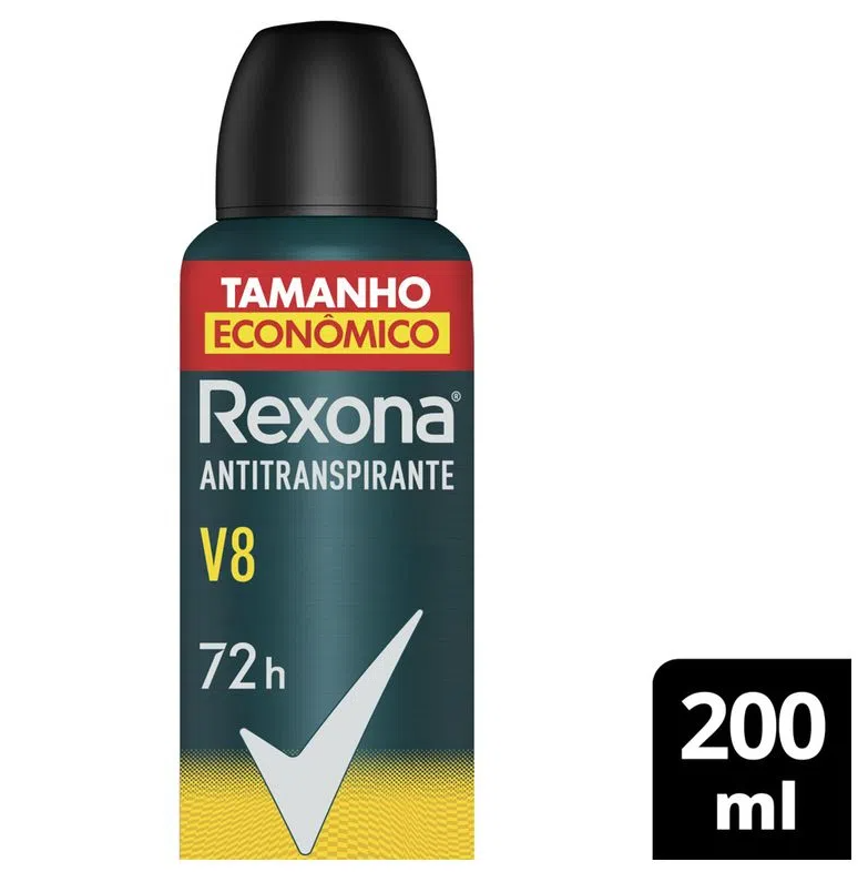 ANTITRANSPIRANTE AEROSSOL V8 REXONA MEN 200ML SPRAY TAMANHO ECONÔMICO 0