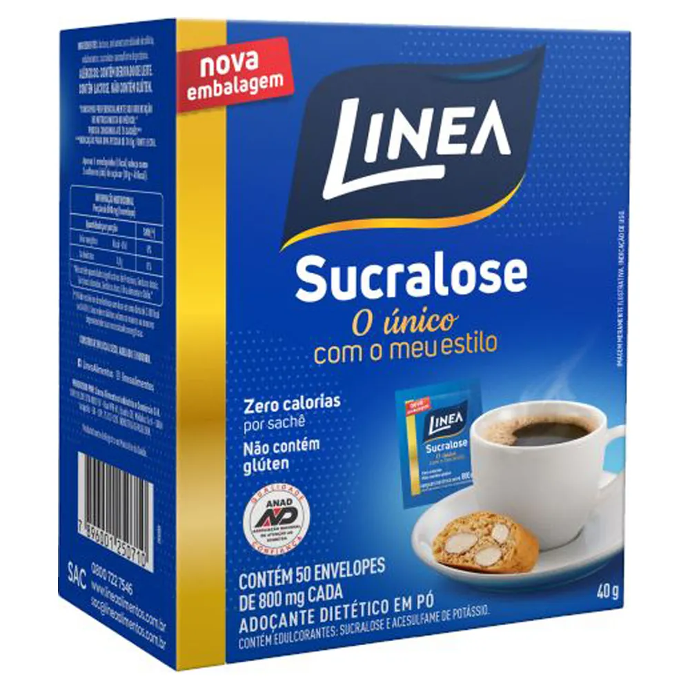 ADOÇANTE EM PÓ SUCRALOSE LINEA CAIXA 50 UNIDADES