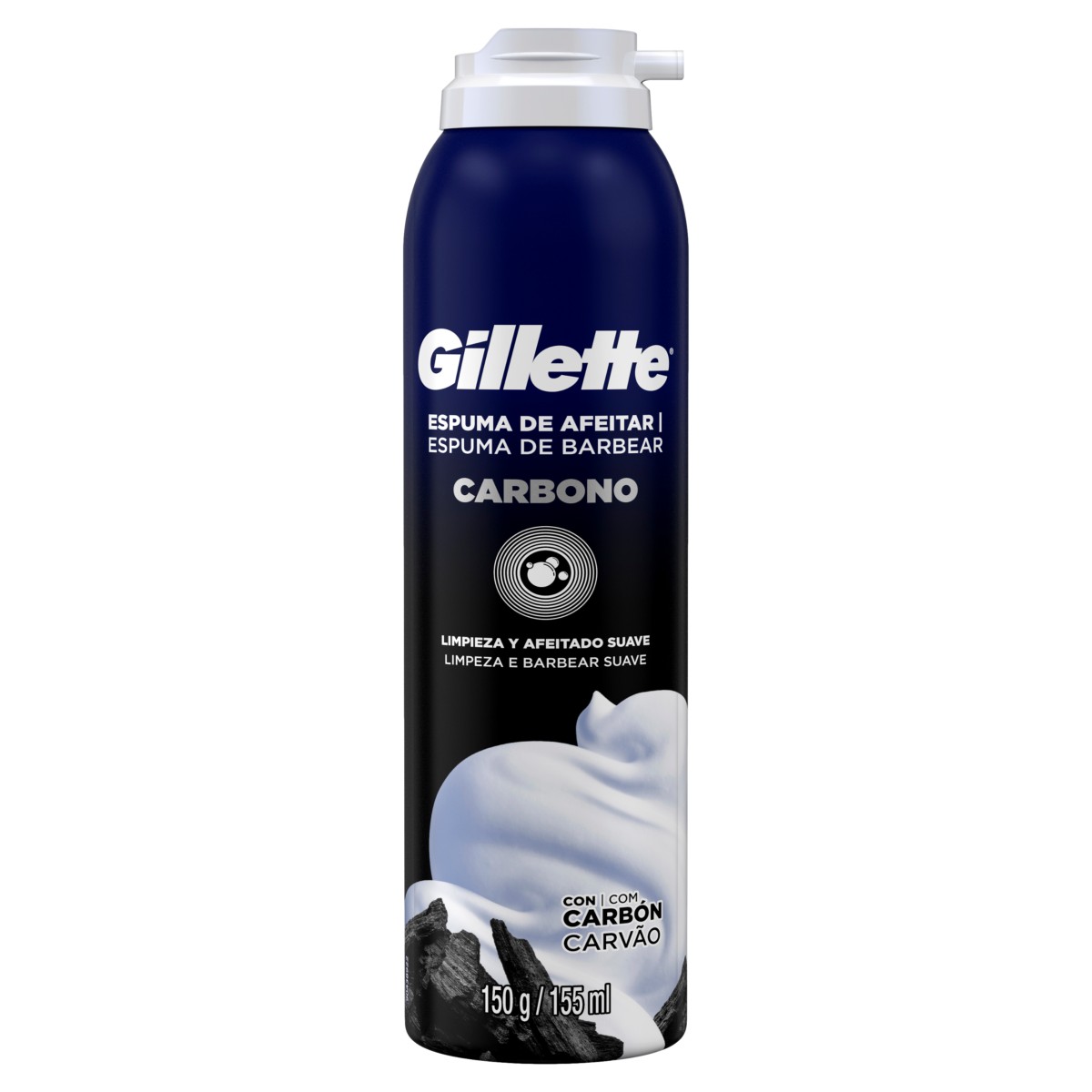 ESPUMA DE BARBEAR GILLETTE CARBONO FRASCO 155ML 0