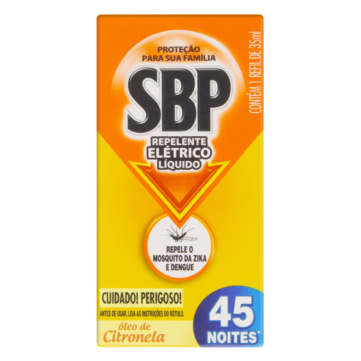 REPELENTE LÍQUIDO ELÉTRICO ÓLEO DE CITRONELA SBP CAIXA 35ML REFIL