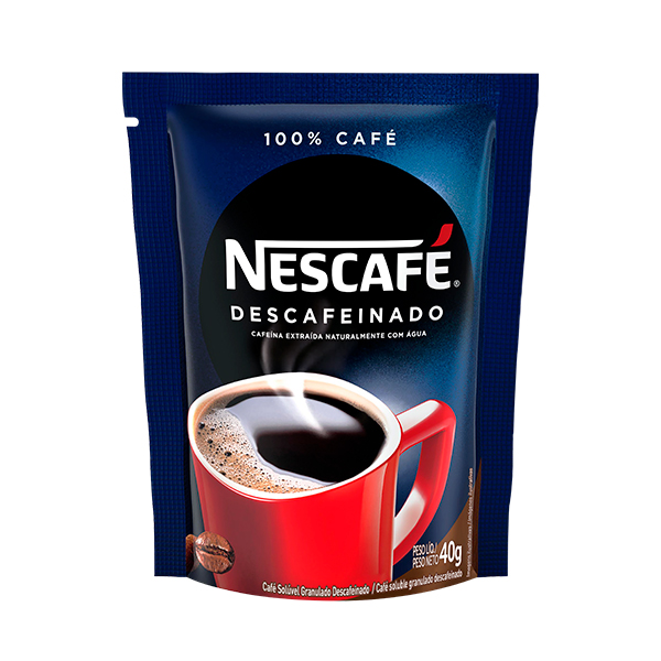 CAFÉ SOLÚVEL GRANULADO DESCAFEINADO NESCAFÉ SACHÊ 40G