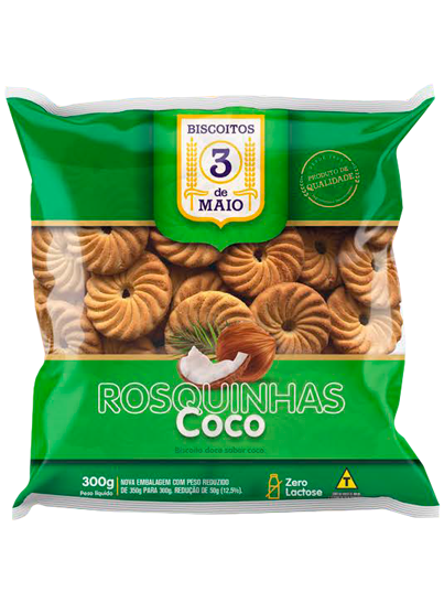 BISCOITO ROSQUINHA COCO 3 DE MAIO 300G