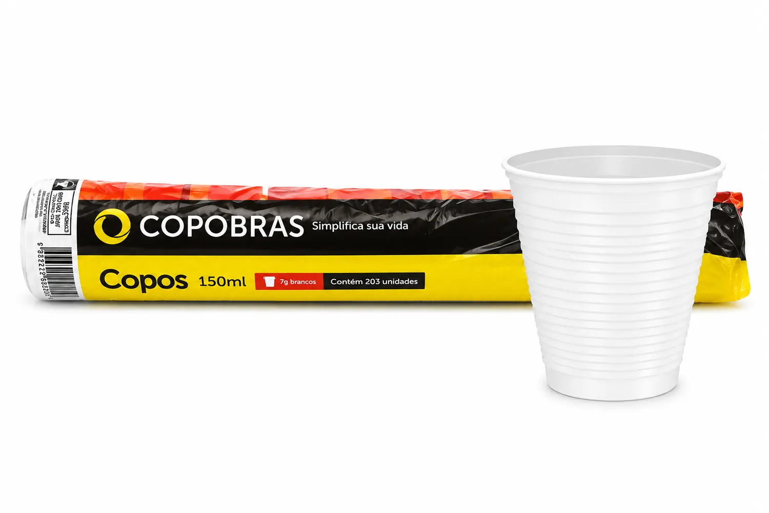 COPO 150ML PLÁSTICO TRANSPARENTE COPOBRAS PACOTE C/ 100 UN