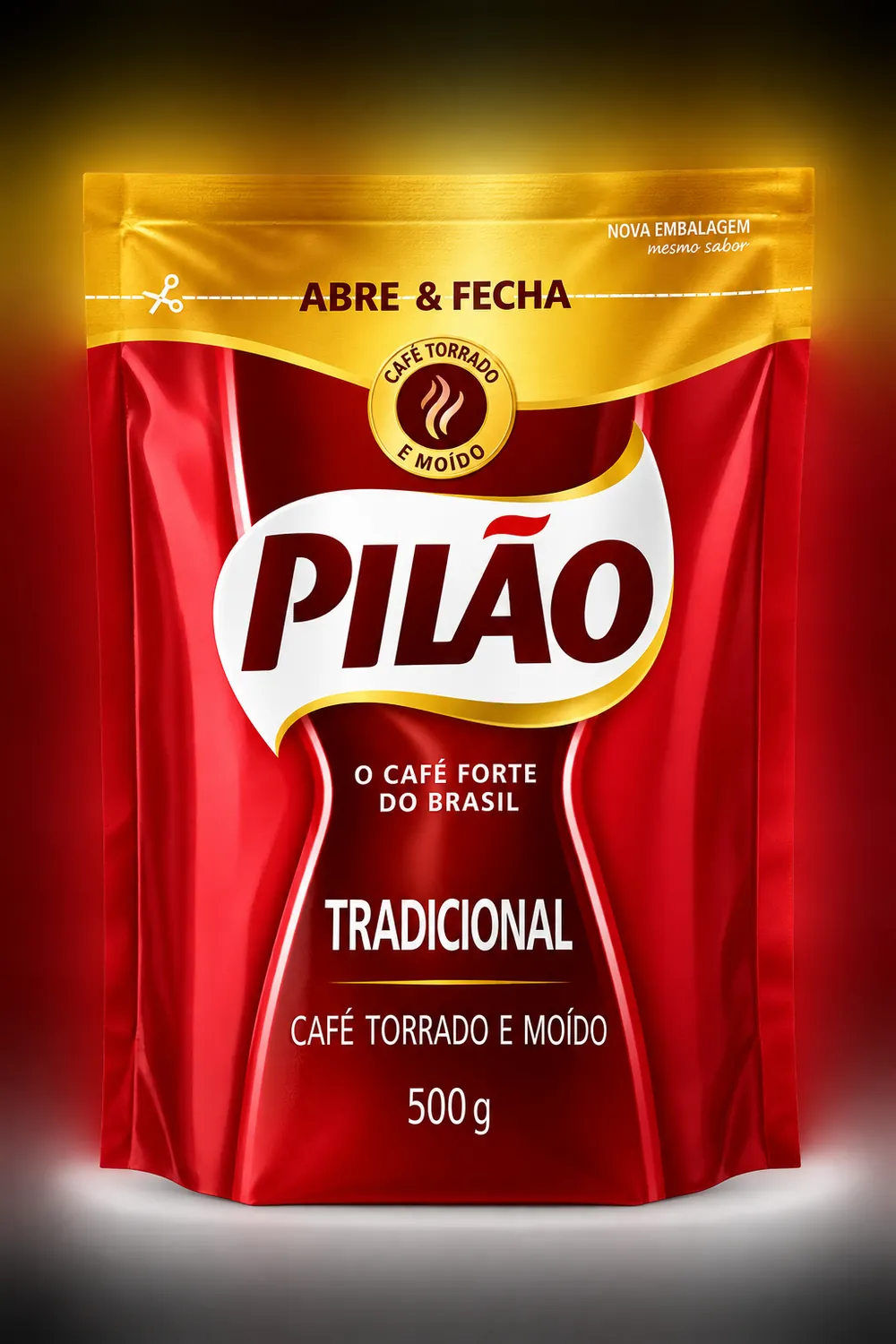 CAFÉ PILÃO TRADICIONAL ABRE E FECHA 250G