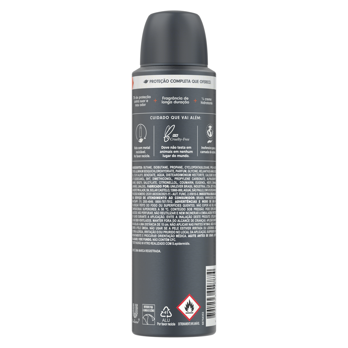 ANTITRANSPIRANTE AEROSSOL PROTEÇÃO ANTIBACTERIANA DOVE MEN+CARE 150ML SPRAY 0