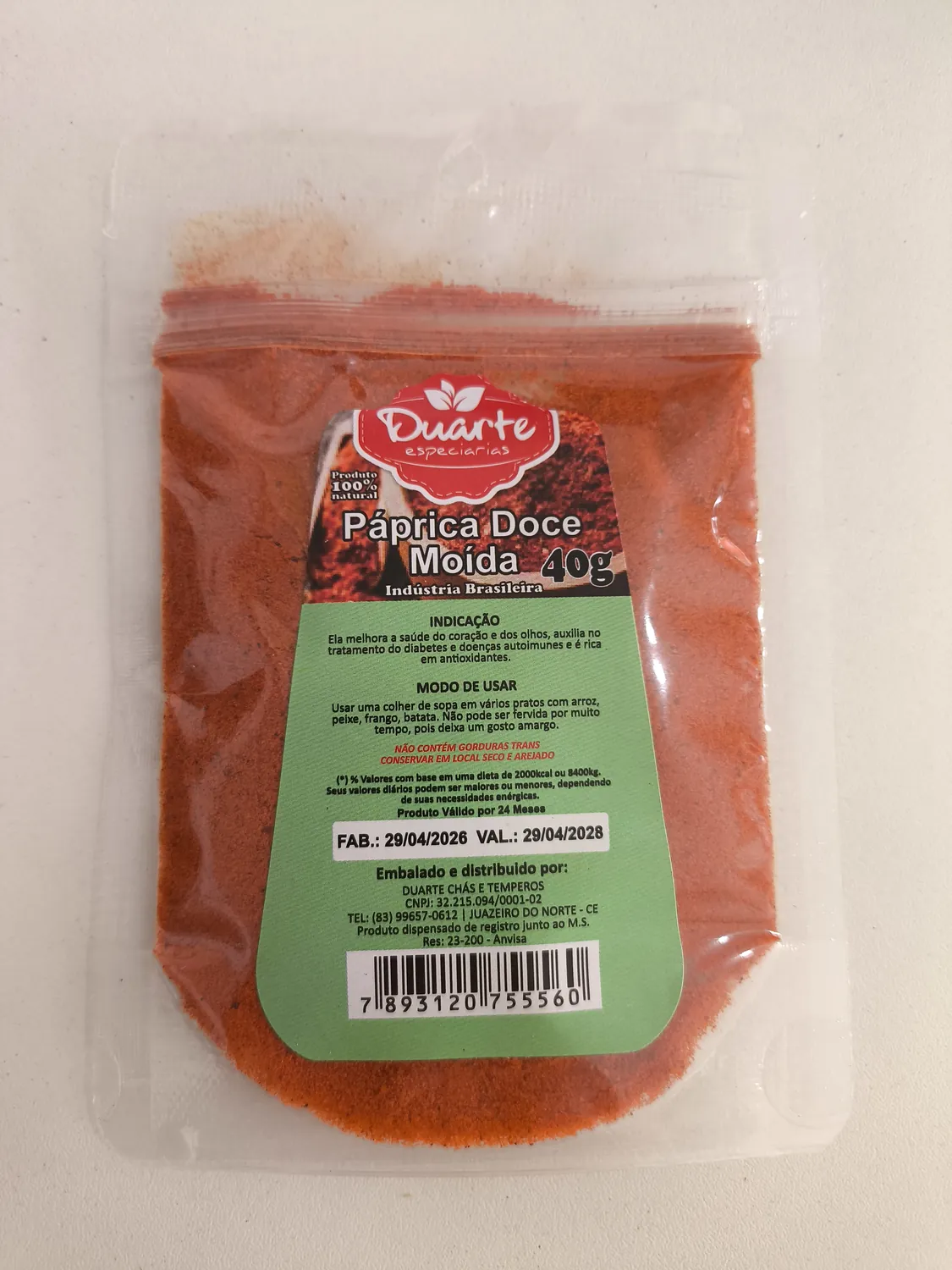 PAPRICA DOCE 40G DUARTE