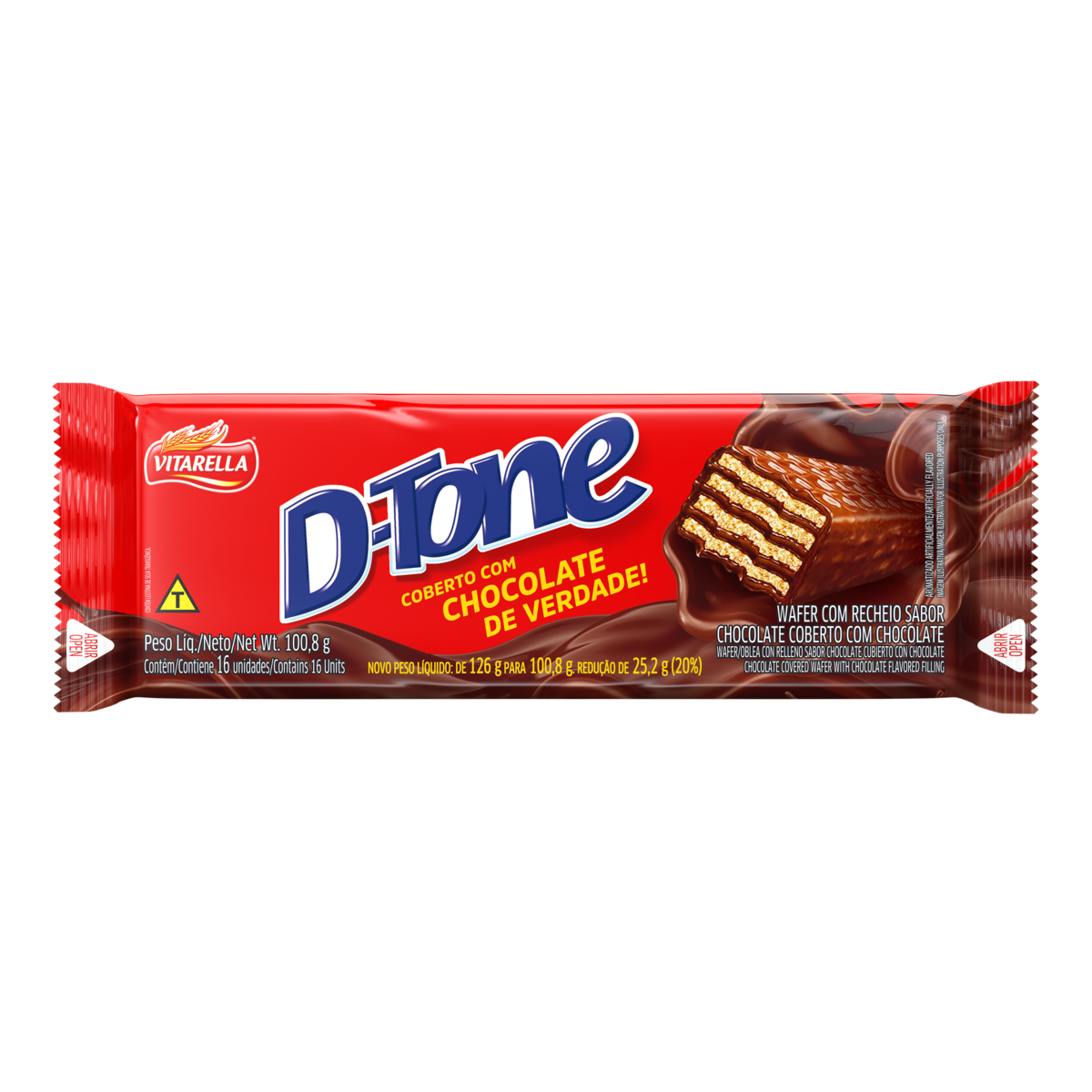 D-TONE VITA. WAFER RECHEADO 100,8G COBER CHOCOLATE — imagem 1