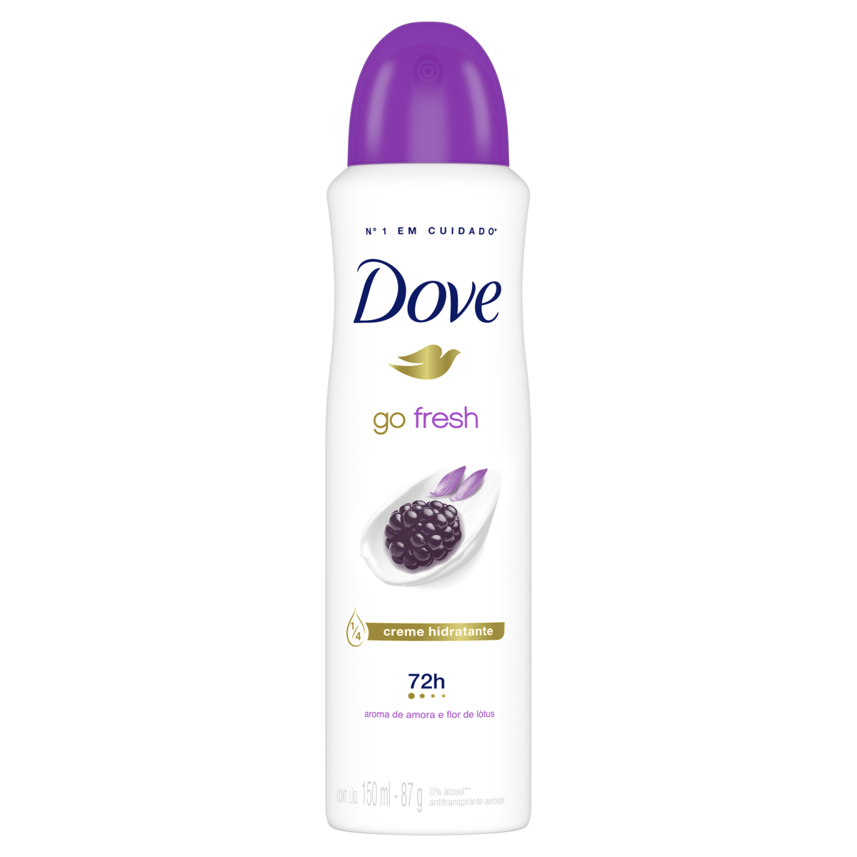 ANTITRANSPIRANTE AEROSSOL AMORA E FLOR DE LÓTUS DOVE GO FRESH 150ML SPRAY