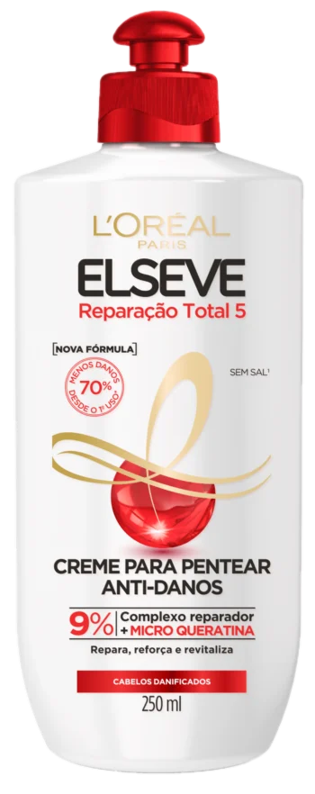 CREME PARA PENTEAR LORÉAL PARIS ELSEVE REPARAÇÃO TOTAL 5 FRASCO 250ML