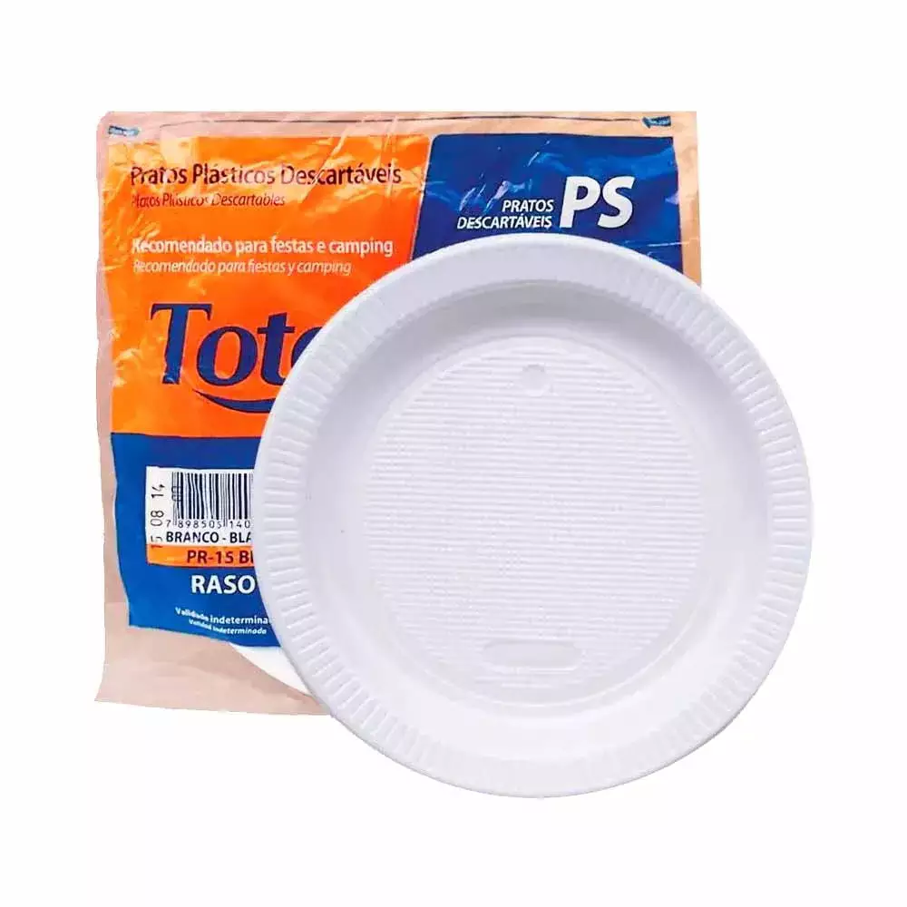PRATO DESC TOTAL PLAST 14,8CM C/10 BRANCO