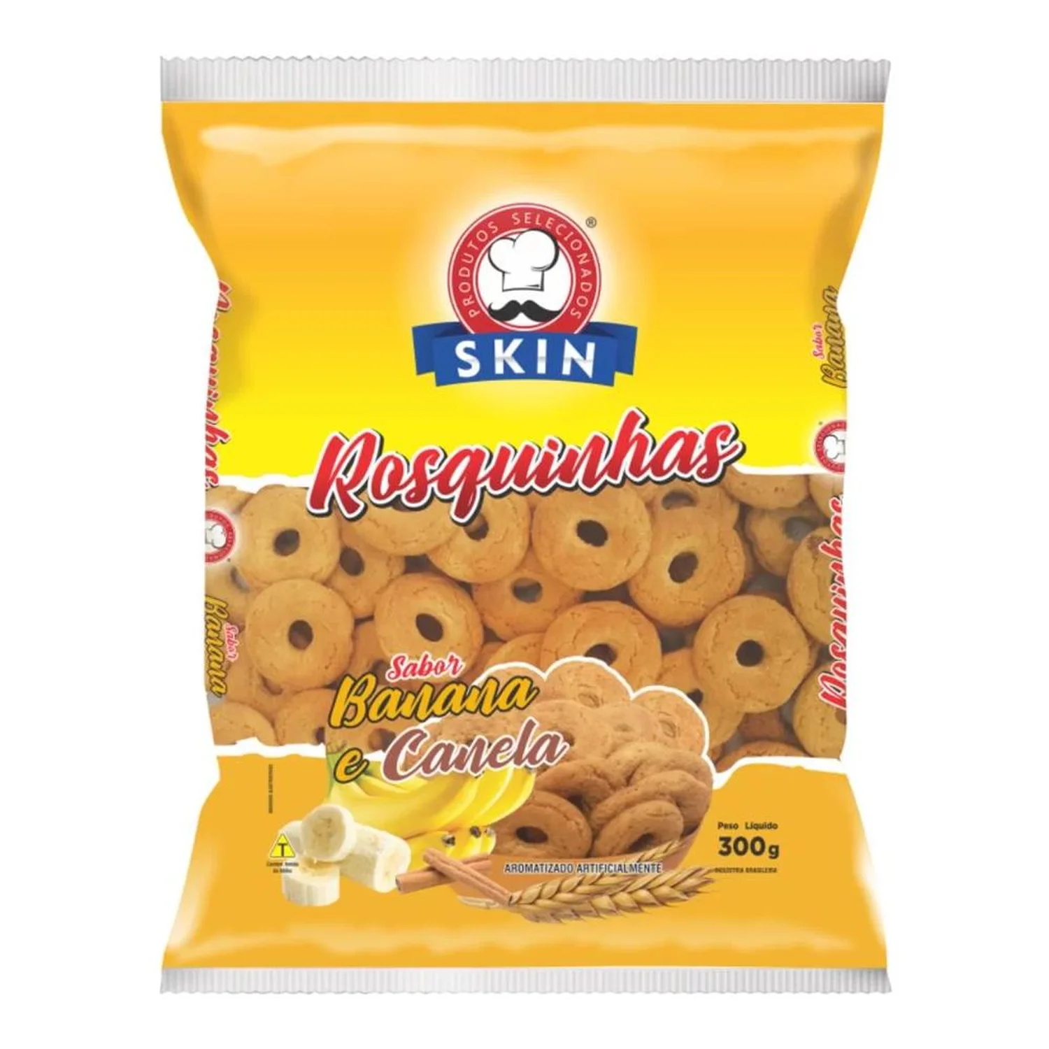 ROSQUINHA BANANA E CANELA 300G SKIN