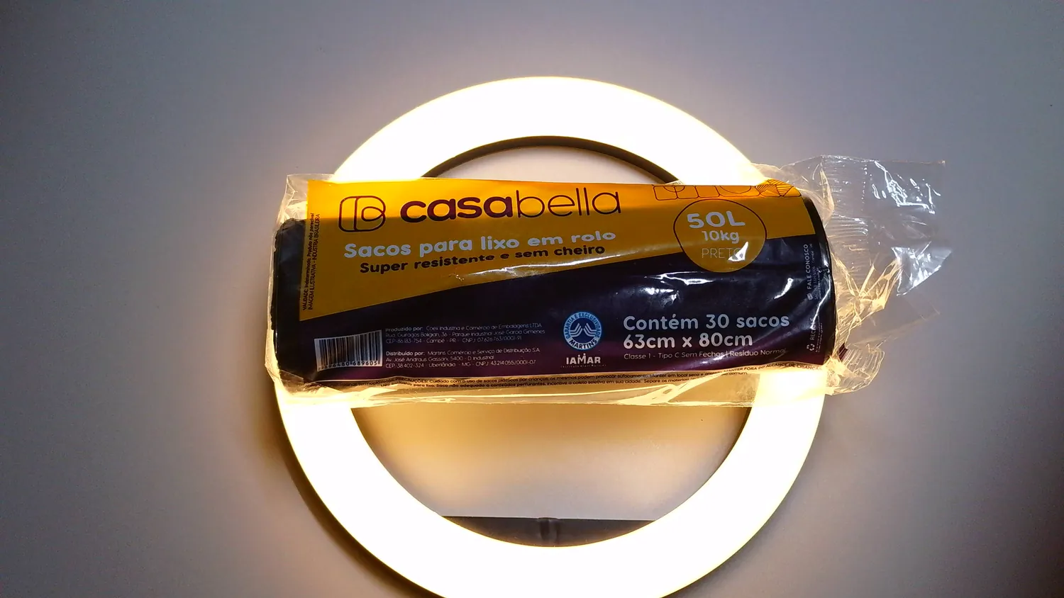 SACO LIXO CASABELLA ROLO PRETO 50L C 30