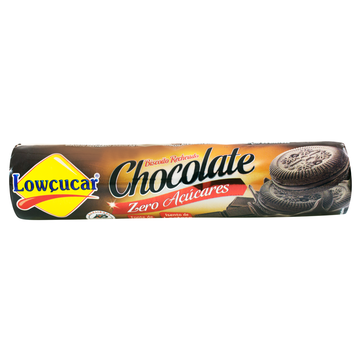 BISCOITO RECHEIO CHOCOLATE ZERO LACTOSE ZERO AÇÚCAR LOWÇUCAR PACOTE 120G