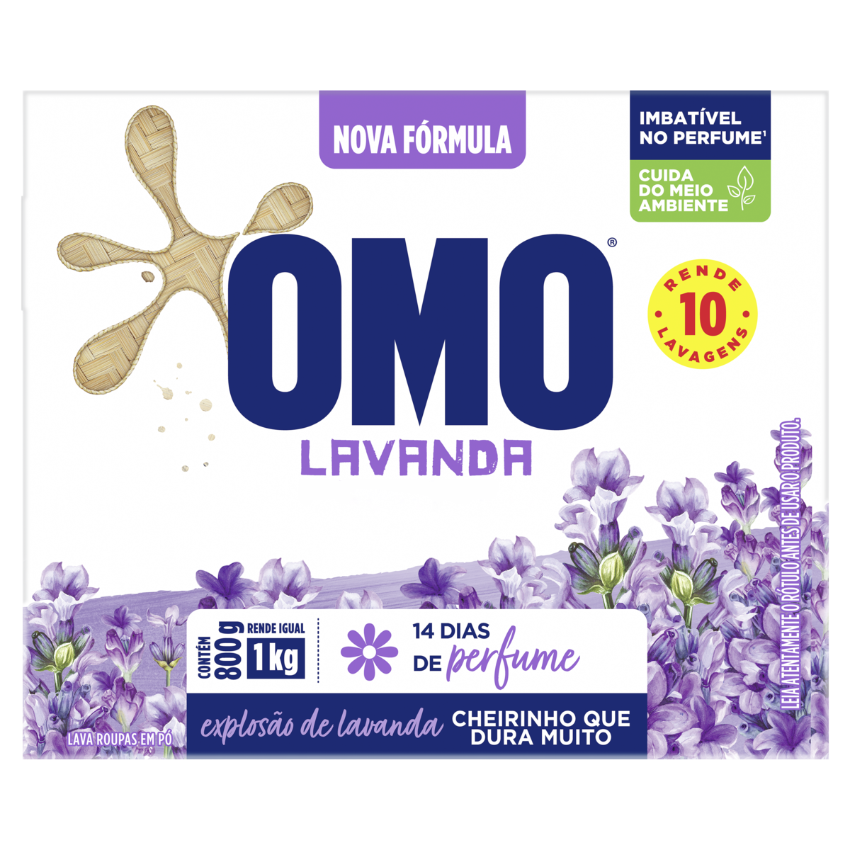LAVA-ROUPAS PÓ LAVANDA OMO CAIXA 800G
