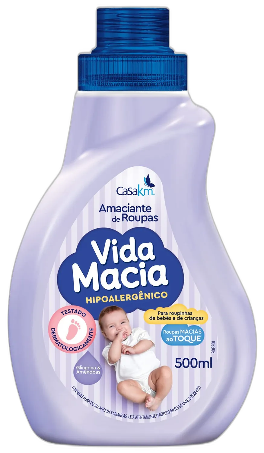 AMACIANTE DE ROUPA GLICERINA & AMÊNDOAS VIDA MACIA FRASCO 500ML