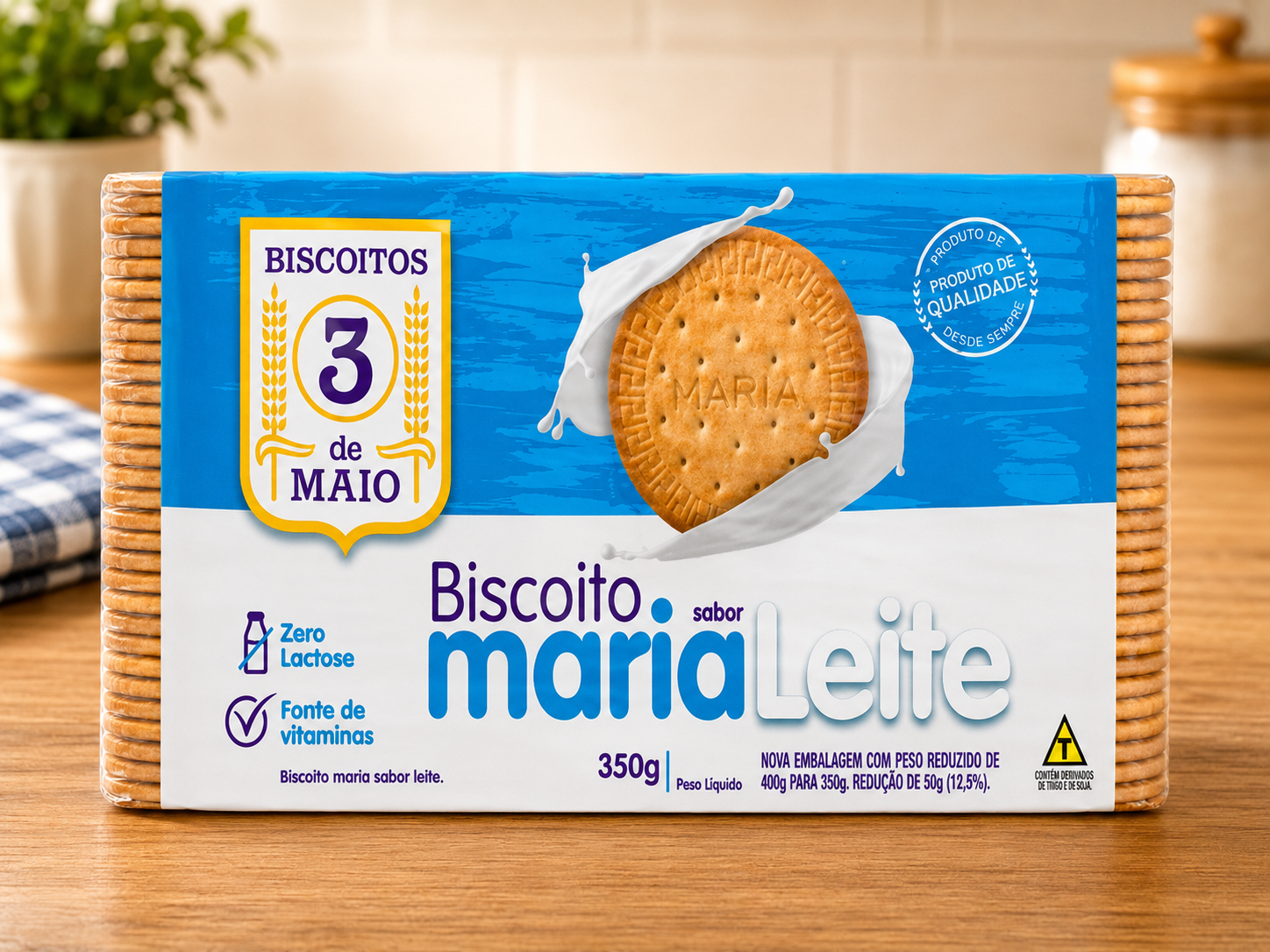 BISCOITO MARIA SABOR LEITE 350G - 3 DE MAIO — imagem 1