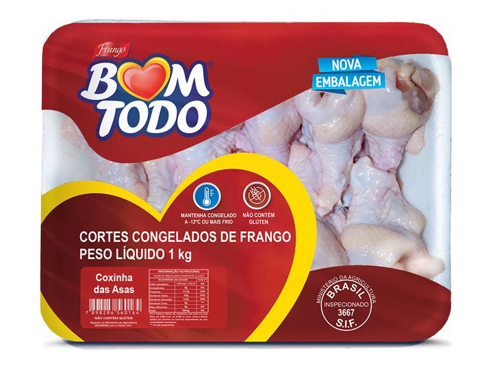 COXINHA ASA CONGELADA BOM TODO BANDEIJA 1KG