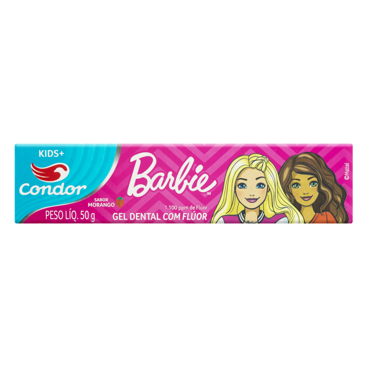 GEL DENTAL COM FLUOR MORANGO BARBIE CONDOR KIDS 50G