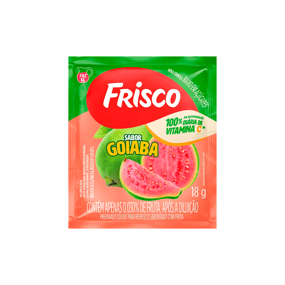 REFRESCO EM PÓ GOIABA FRISCO PACOTE 18G