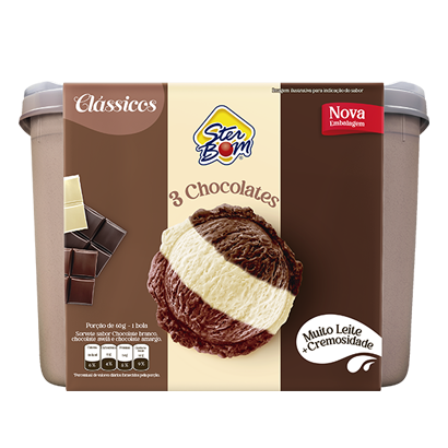 SORVETE STERBOM 3 CHOCOLATES 2L