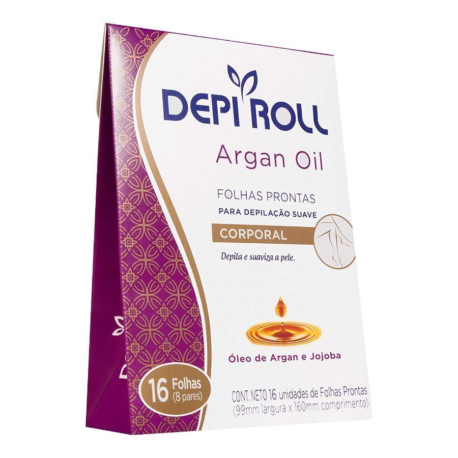 FOLHAS PARA DEPILAÇÃO CORPORAL ÓLEO DE ARGAN E JOJOBA DEPI ROLL ARGAN OIL 16 UNIDADES 0