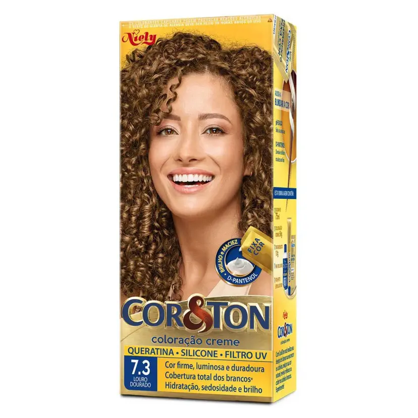 TINTA DE CABELO PERMANENTE COR&TON NIELY - 7.3 LOURO DOURADO