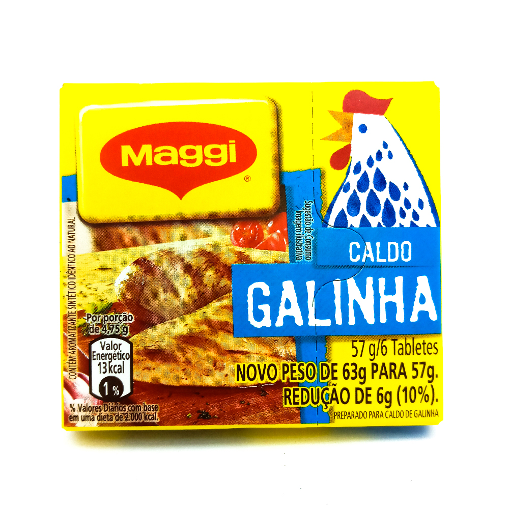 CALDO TABLETE GALINHA MAGGI CAIXA 57G 6 UNIDADES