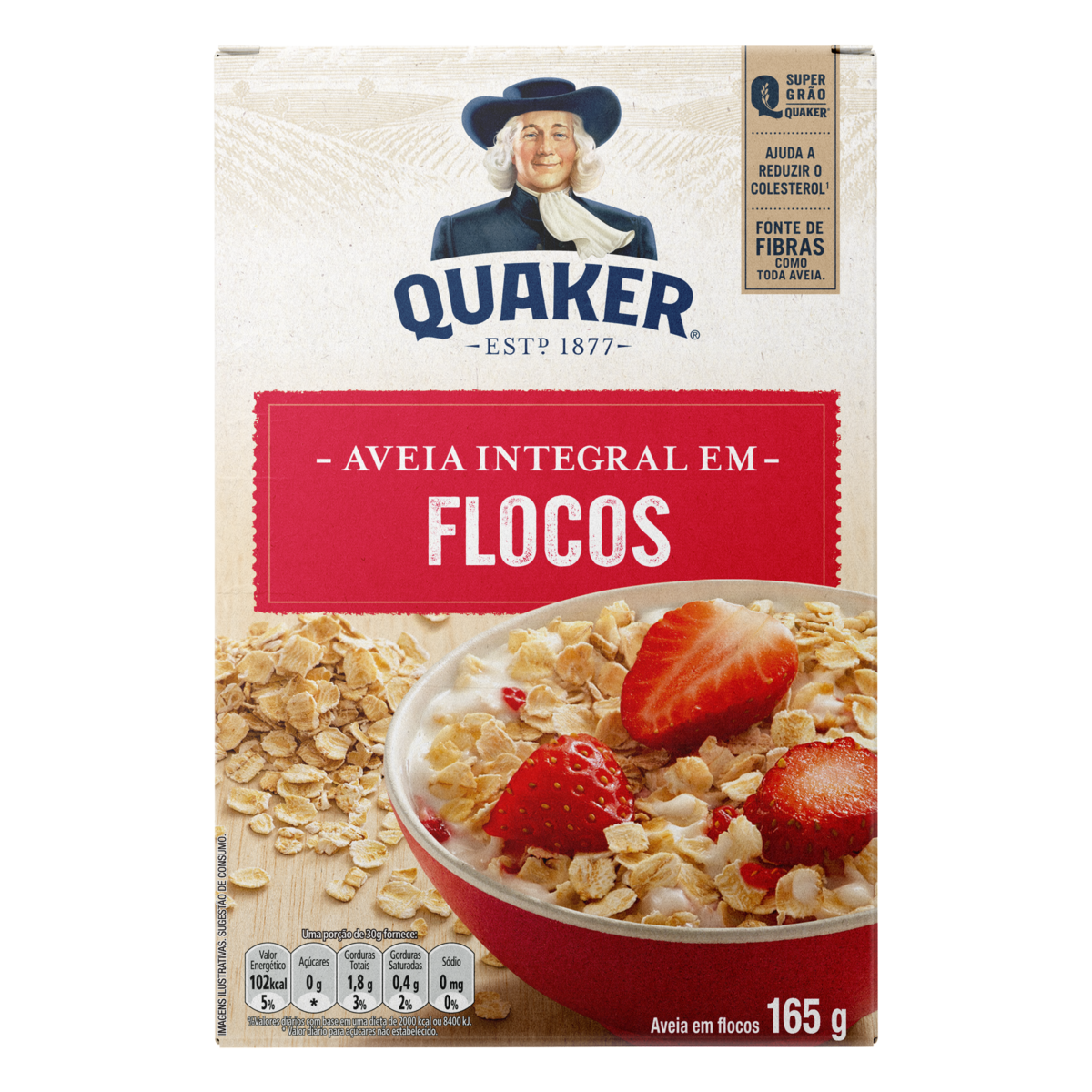 AVEIA EM FLOCOS QUAKER CAIXA 165G