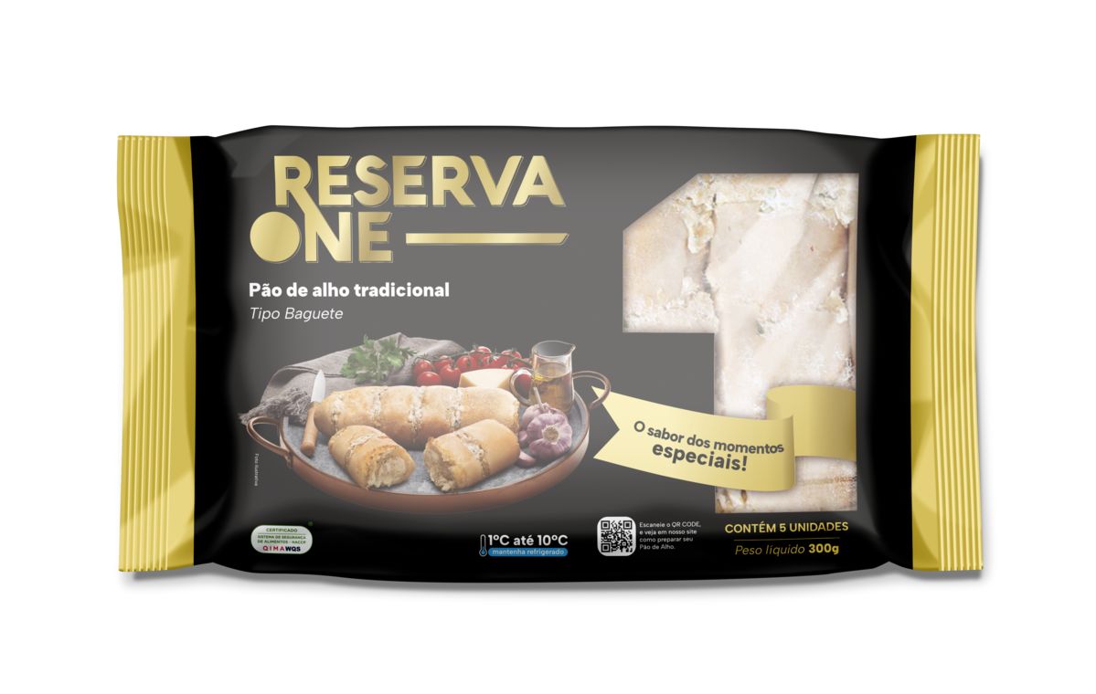 PÃO DE ALHO BAGUETE TRADICIONAL RESERVA ONE BANDEJA 300G