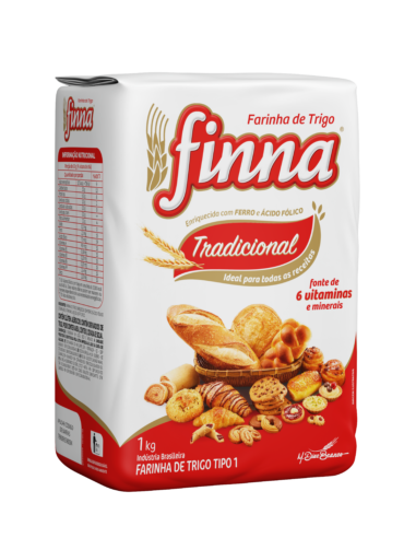 FARINHA DE TRIGO TIPO 1 TRADICIONAL FINNA PACOTE 1KG
