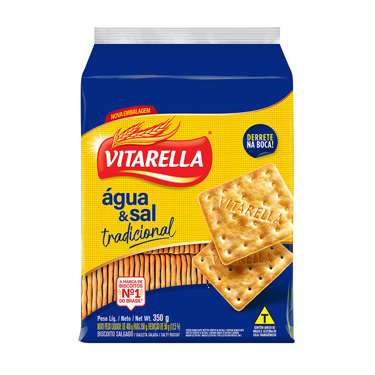 BISCOITO ÁGUA E SAL TRADICIONAL VITARELLA PACOTE 350G