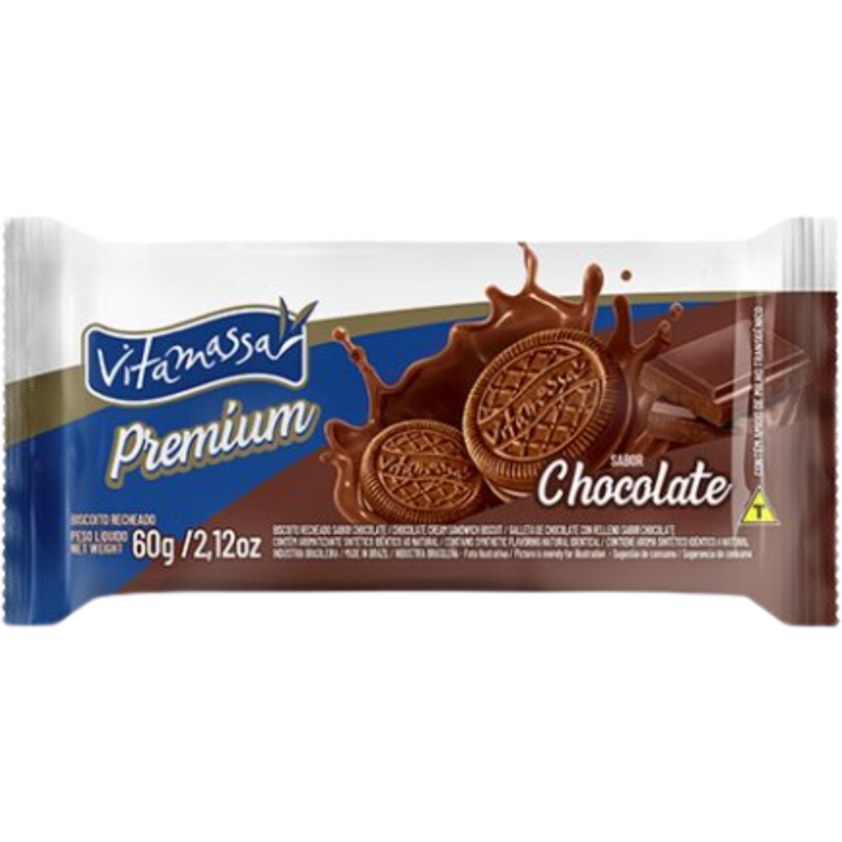 BISCOITO RECHEADO CHOCOLATE VITAMASSA 60G